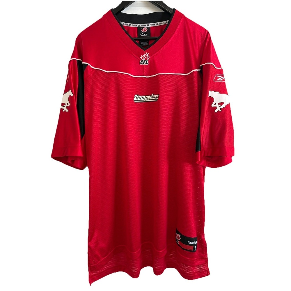 Vintage Reebok Calgary Stampeders CFL Football Jersey Red Home Blank Men's Large - Picture 1 of 10